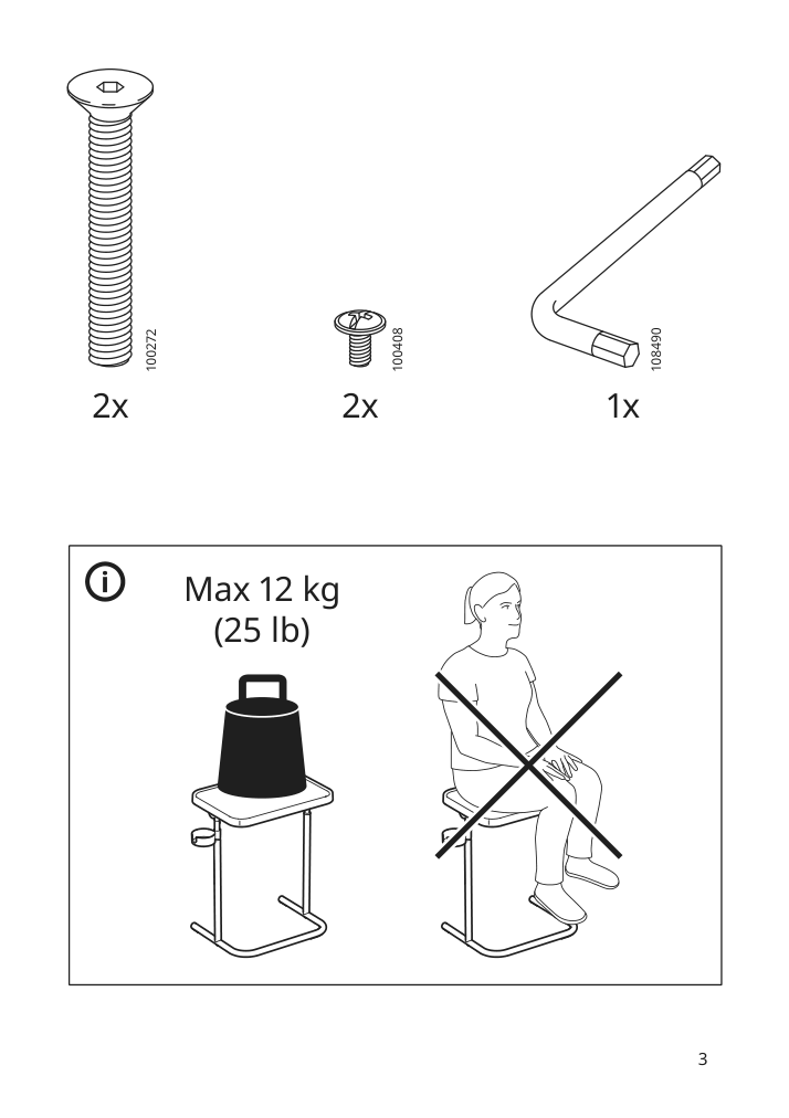 Assembly instructions for IKEA Bjoerkasen laptop stand beige | Page 3 - IKEA BJÖRKÅSEN laptop stand 904.678.38