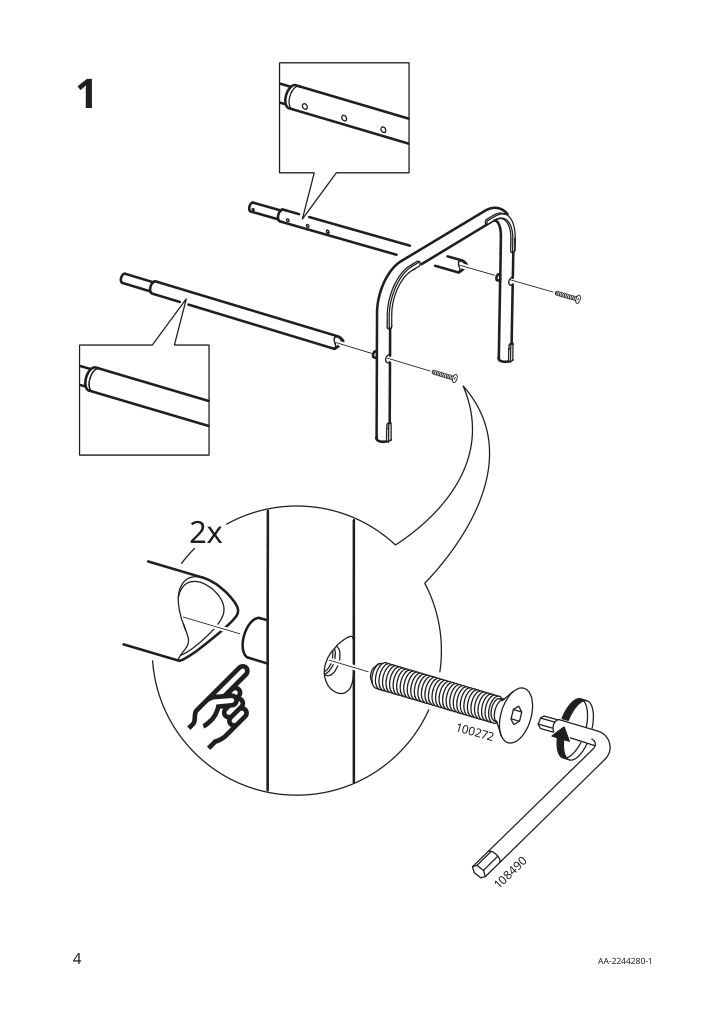 Assembly instructions for IKEA Bjoerkasen laptop stand beige | Page 4 - IKEA BJÖRKÅSEN laptop stand 904.678.38