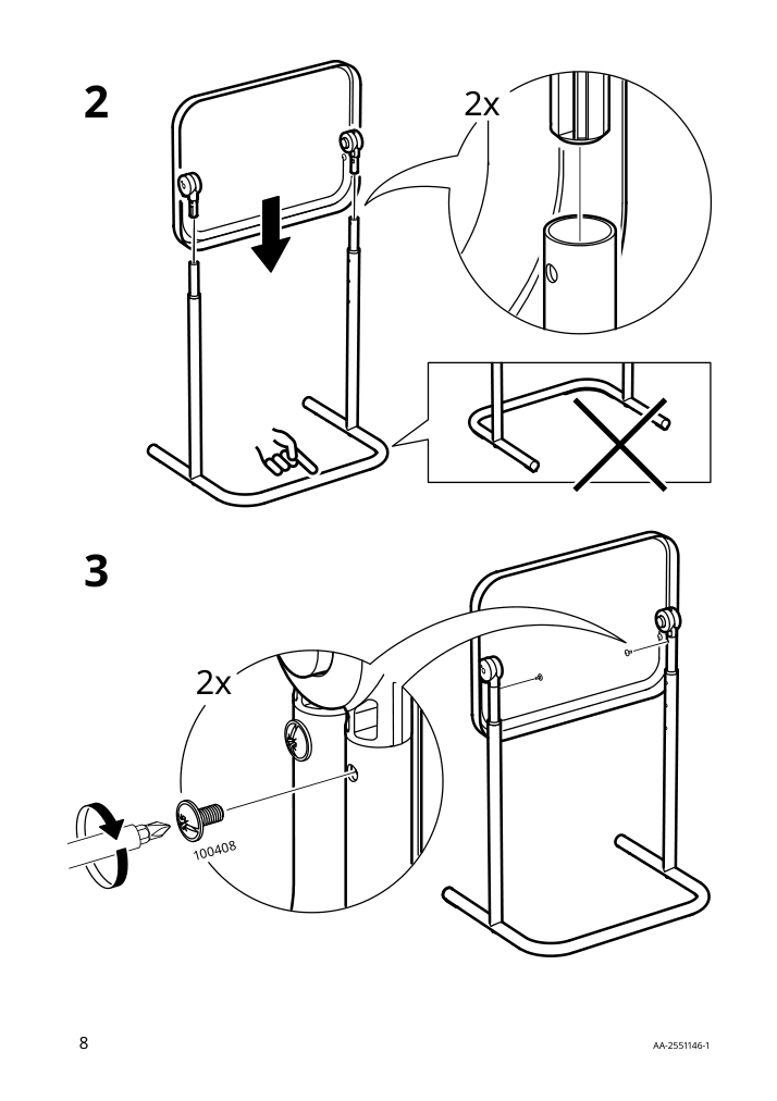 Assembly instructions for IKEA Bjoerkasen laptop stand brown orange | Page 8 - IKEA BJÖRKÅSEN laptop stand 805.819.24