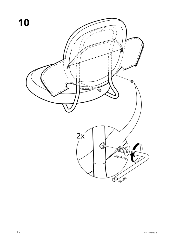 Assembly instructions for IKEA Bjoerkberget swivel chair idekulla blue | Page 12 - IKEA LOMMARP/BJÖRKBERGET desk and storage combination 594.365.47