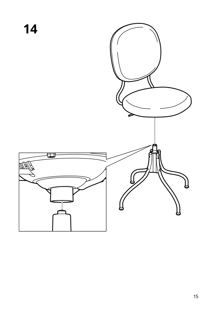 Assembly instructions for IKEA Bjoerkberget swivel chair idekulla blue | Page 15 - IKEA LOMMARP/BJÖRKBERGET desk and storage combination 594.365.47