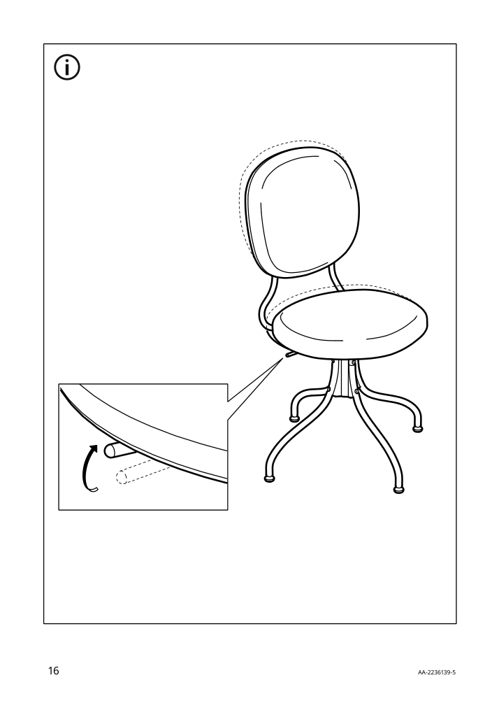 Assembly instructions for IKEA Bjoerkberget swivel chair idekulla blue | Page 16 - IKEA LOMMARP/BJÖRKBERGET desk and storage combination 594.365.47