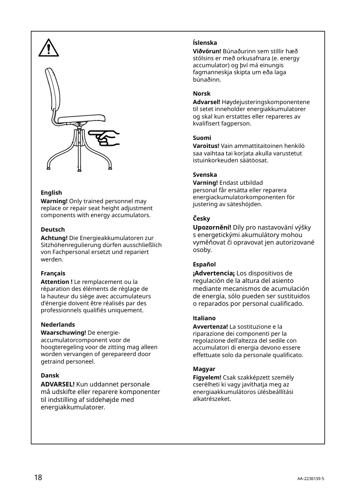 Assembly instructions for IKEA Bjoerkberget swivel chair idekulla blue | Page 18 - IKEA LOMMARP/BJÖRKBERGET desk and storage combination 594.365.47