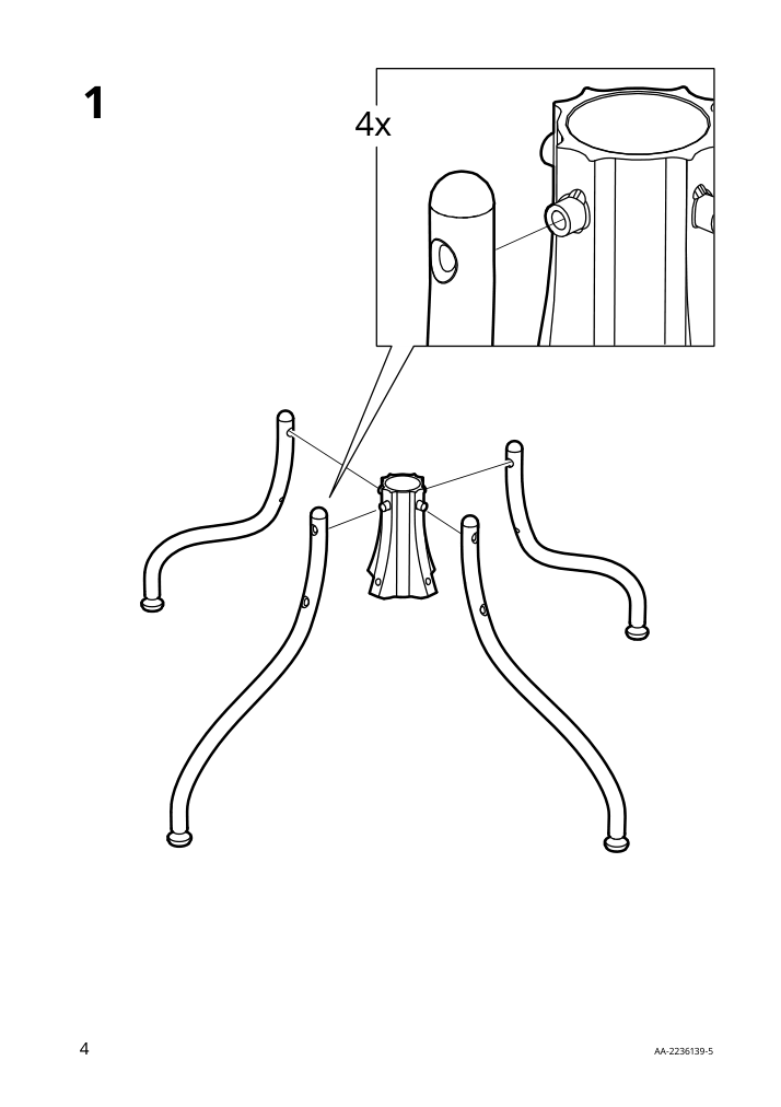 Assembly instructions for IKEA Bjoerkberget swivel chair idekulla blue | Page 4 - IKEA LOMMARP/BJÖRKBERGET desk and storage combination 594.365.47