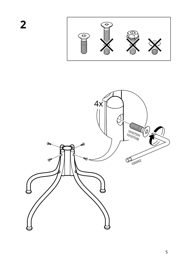 Assembly instructions for IKEA Bjoerkberget swivel chair idekulla blue | Page 5 - IKEA LOMMARP/BJÖRKBERGET desk and storage combination 594.365.47