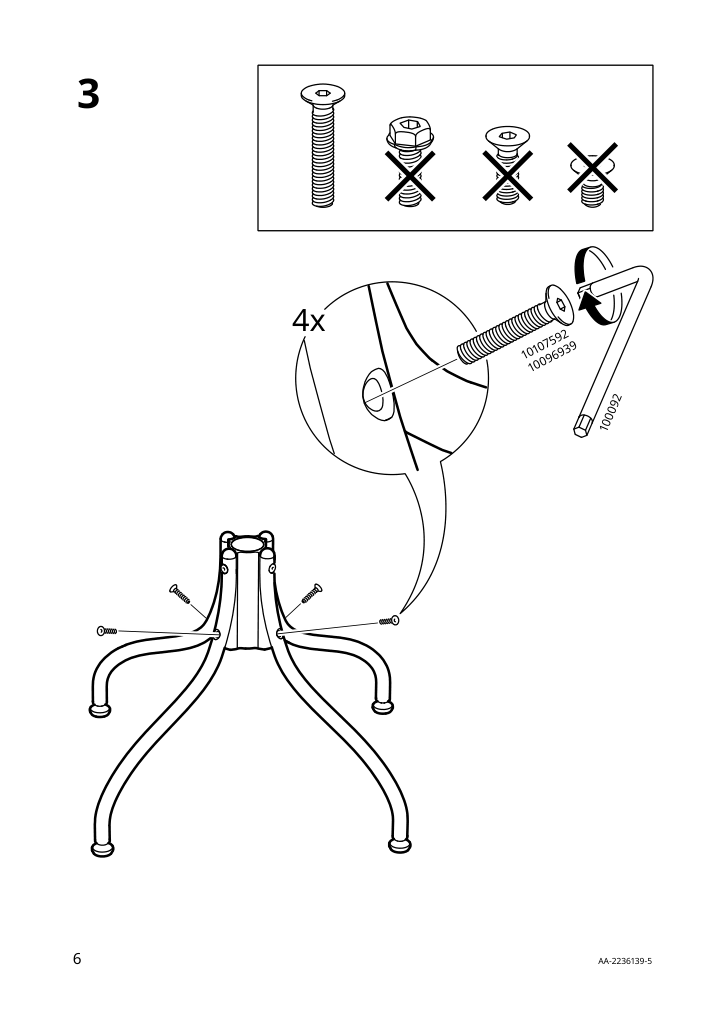 Assembly instructions for IKEA Bjoerkberget swivel chair idekulla blue | Page 6 - IKEA LOMMARP/BJÖRKBERGET desk and storage combination 594.365.47