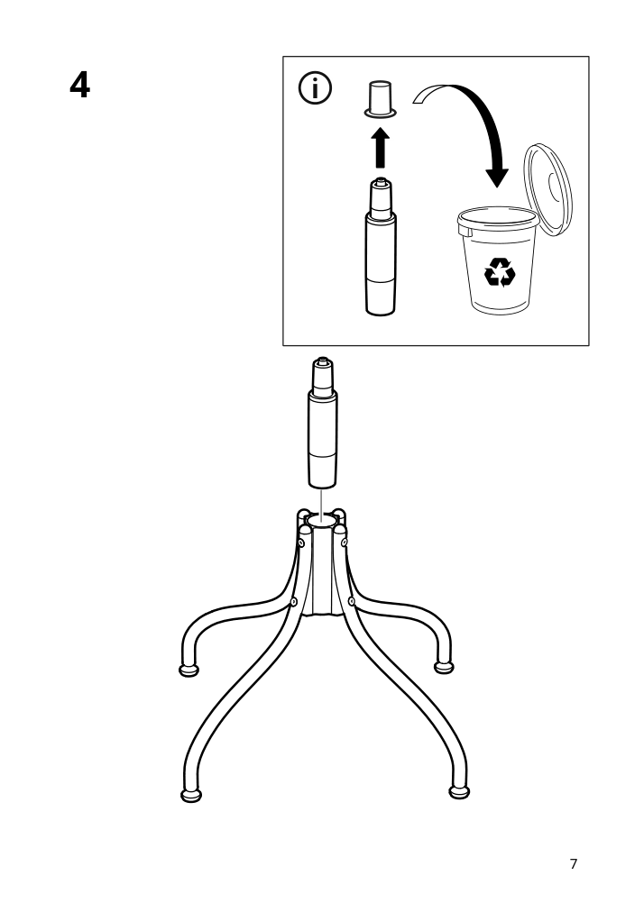 Assembly instructions for IKEA Bjoerkberget swivel chair idekulla blue | Page 7 - IKEA LOMMARP/BJÖRKBERGET desk and storage combination 594.365.47