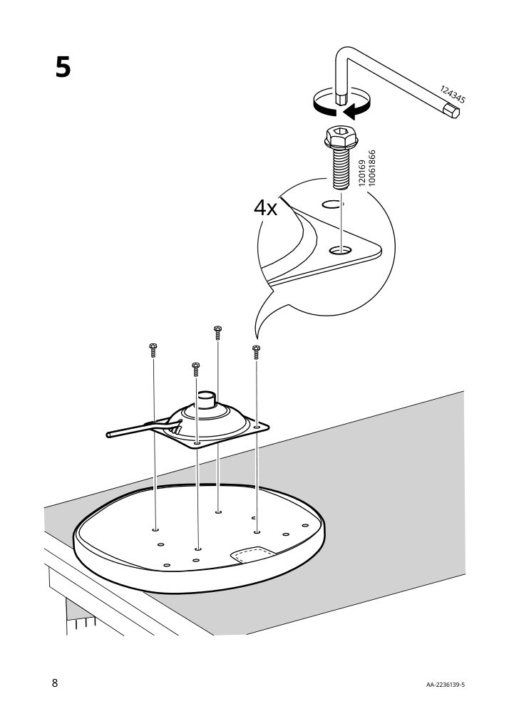 Assembly instructions for IKEA Bjoerkberget swivel chair idekulla blue | Page 8 - IKEA LOMMARP/BJÖRKBERGET desk and storage combination 594.365.47