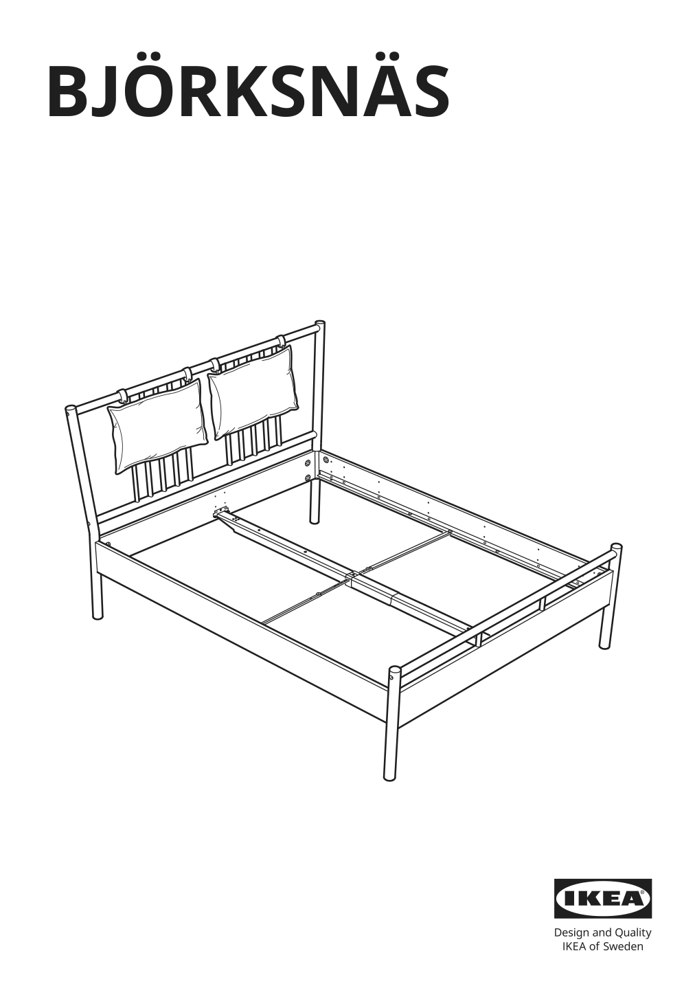 Assembly instructions for IKEA Bjoerksnaes bed frame birch birch veneer | Page 1 - IKEA BJÖRKSNÄS bed frame 895.016.97