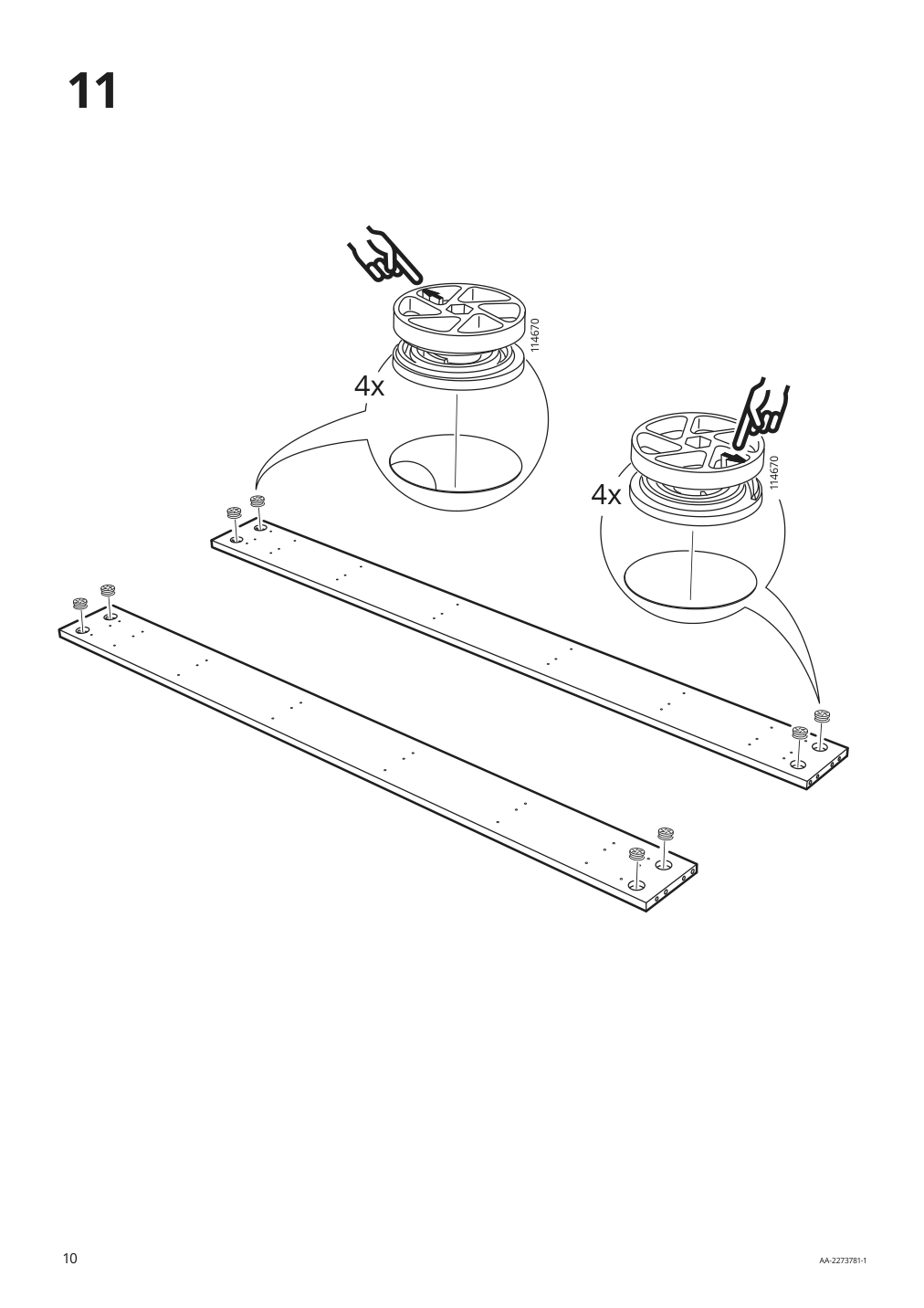 Assembly instructions for IKEA Bjoerksnaes bed frame birch birch veneer | Page 10 - IKEA BJÖRKSNÄS bed frame 895.016.97