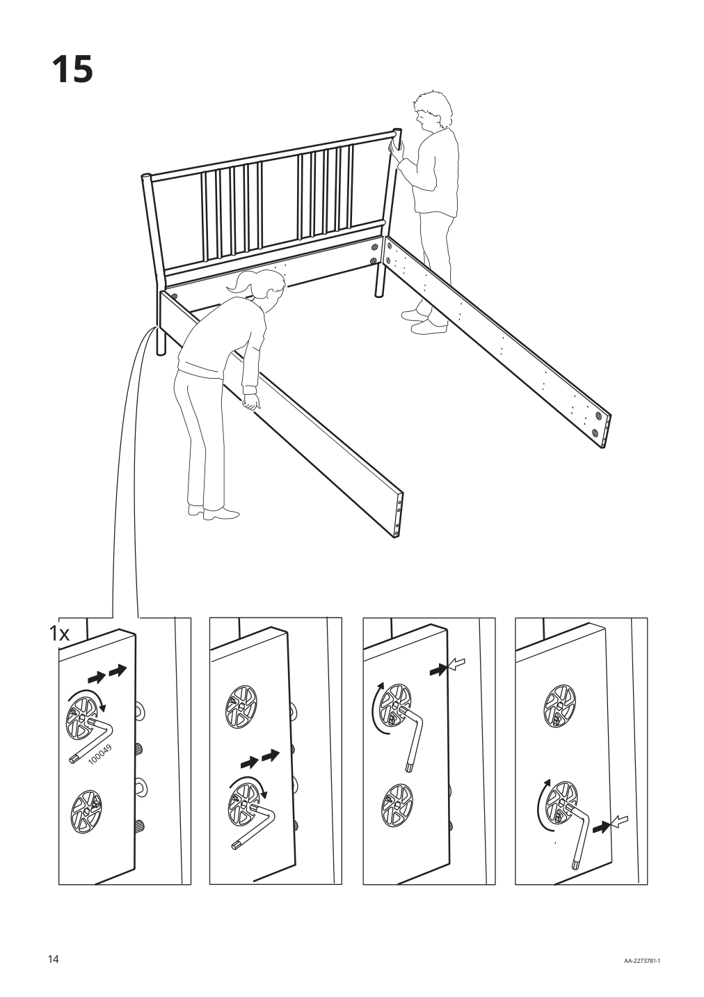 Assembly instructions for IKEA Bjoerksnaes bed frame birch birch veneer | Page 14 - IKEA BJÖRKSNÄS bed frame 895.016.97