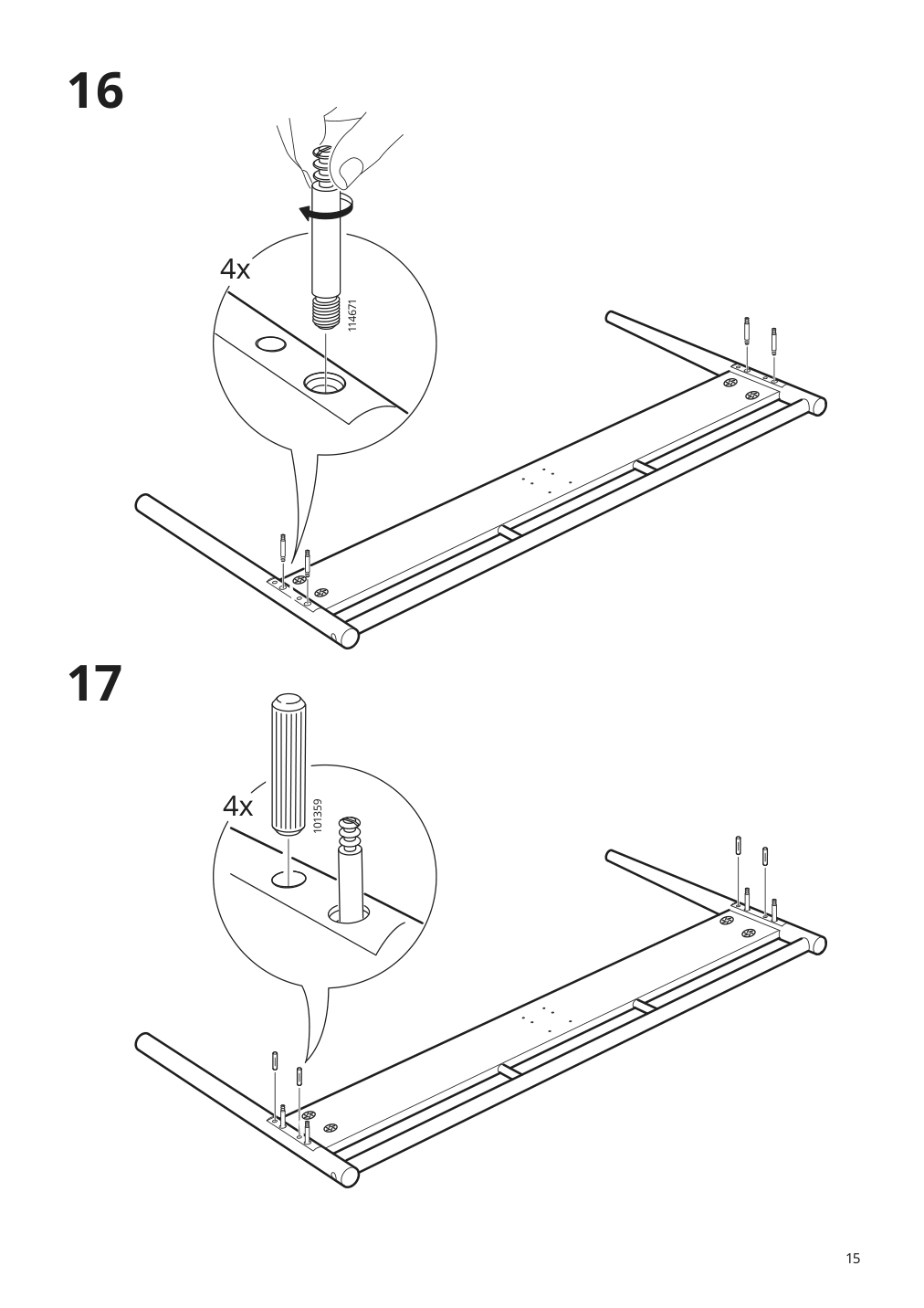 Assembly instructions for IKEA Bjoerksnaes bed frame birch birch veneer | Page 15 - IKEA BJÖRKSNÄS bed frame 895.016.97