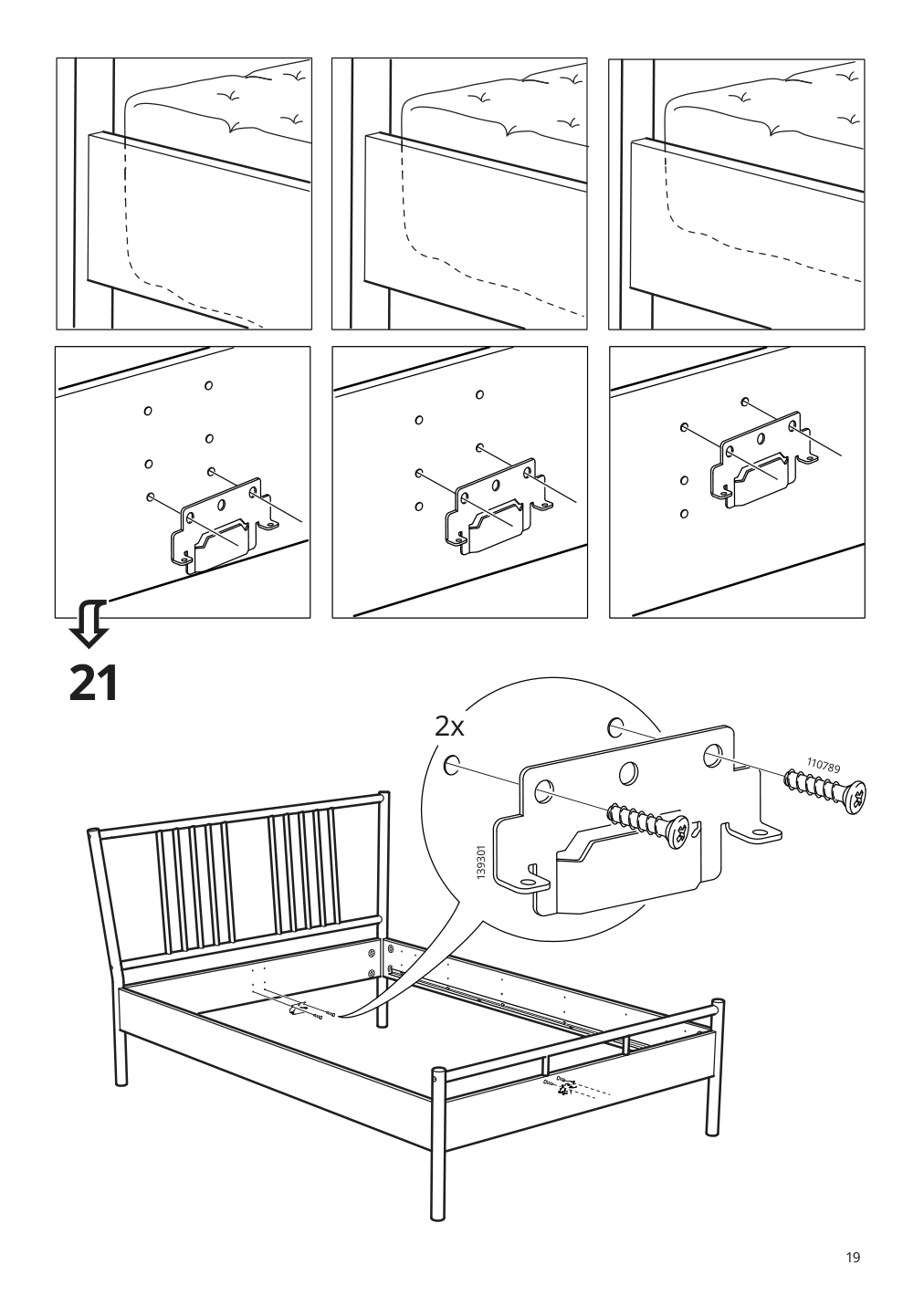 Assembly instructions for IKEA Bjoerksnaes bed frame birch birch veneer | Page 19 - IKEA BJÖRKSNÄS bed frame 895.016.97