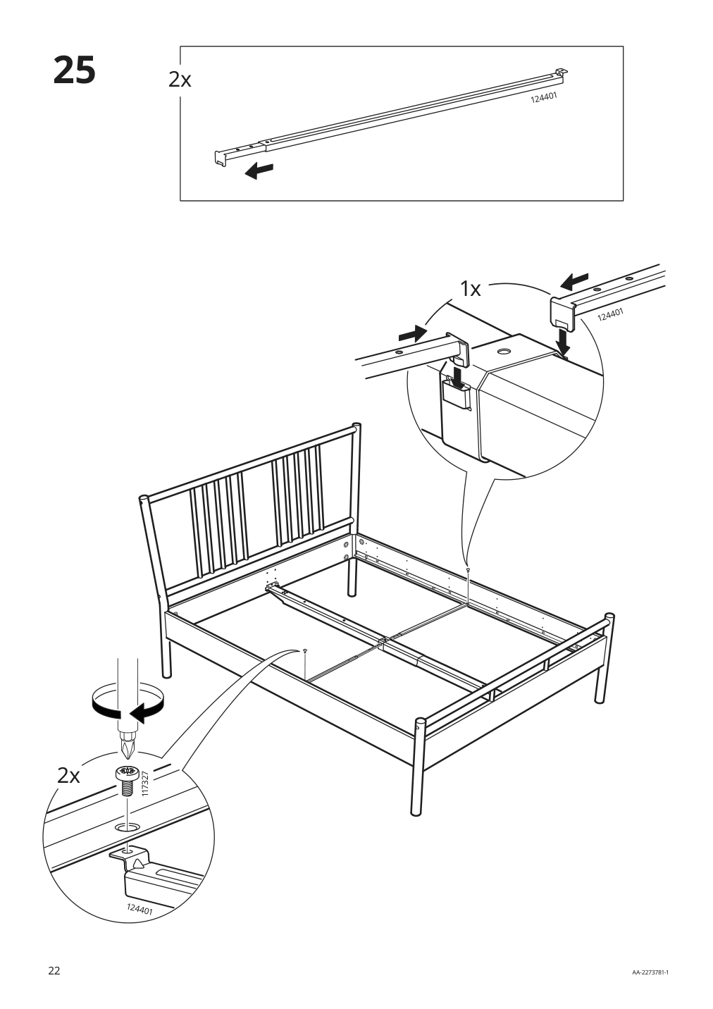 Assembly instructions for IKEA Bjoerksnaes bed frame birch birch veneer | Page 22 - IKEA BJÖRKSNÄS bed frame 895.016.97