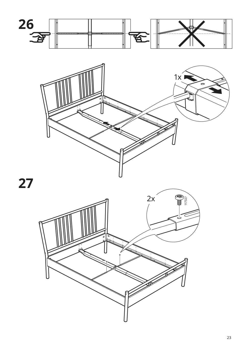 Assembly instructions for IKEA Bjoerksnaes bed frame birch birch veneer | Page 23 - IKEA BJÖRKSNÄS bed frame 895.016.97