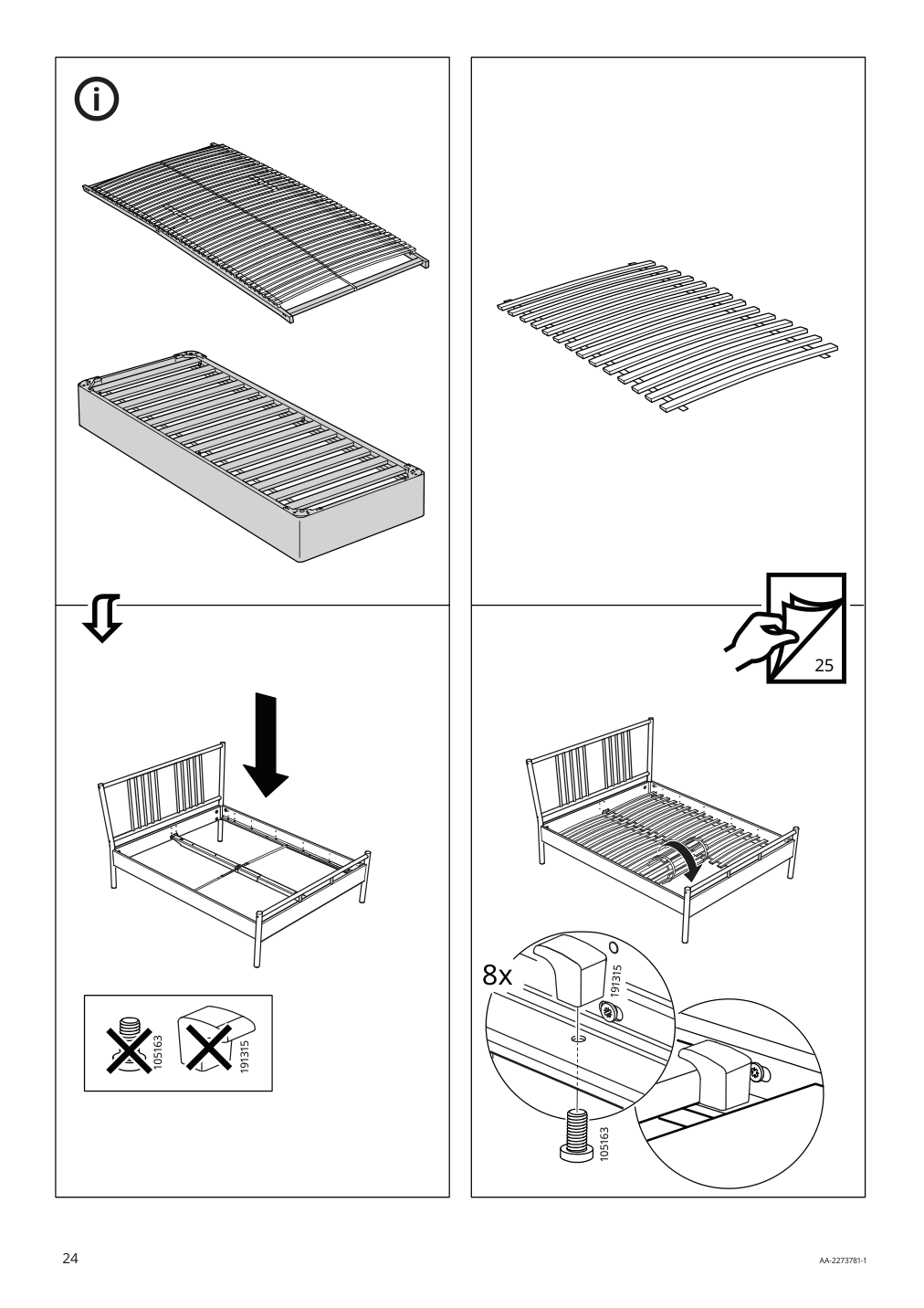 Assembly instructions for IKEA Bjoerksnaes bed frame birch birch veneer | Page 24 - IKEA BJÖRKSNÄS bed frame 895.016.97