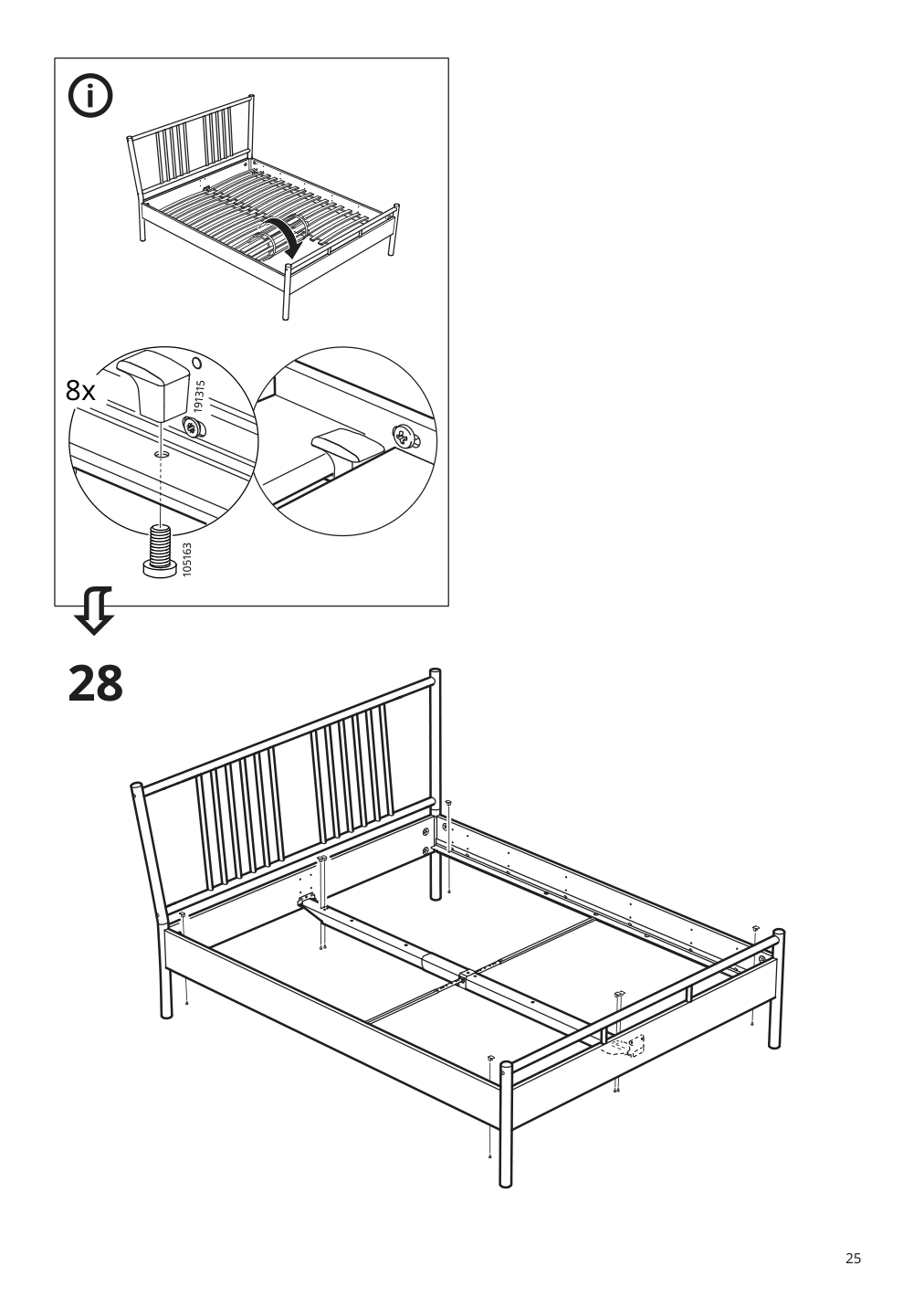 Assembly instructions for IKEA Bjoerksnaes bed frame birch birch veneer | Page 25 - IKEA BJÖRKSNÄS bed frame 895.016.97