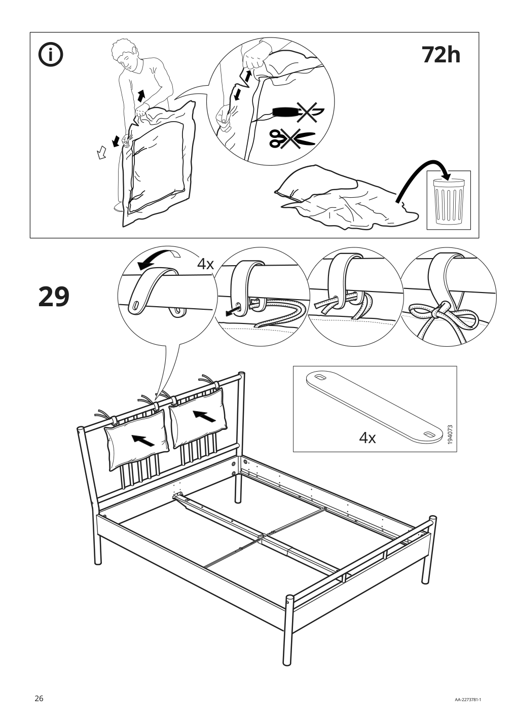 Assembly instructions for IKEA Bjoerksnaes bed frame birch birch veneer | Page 26 - IKEA BJÖRKSNÄS bed frame 895.016.97