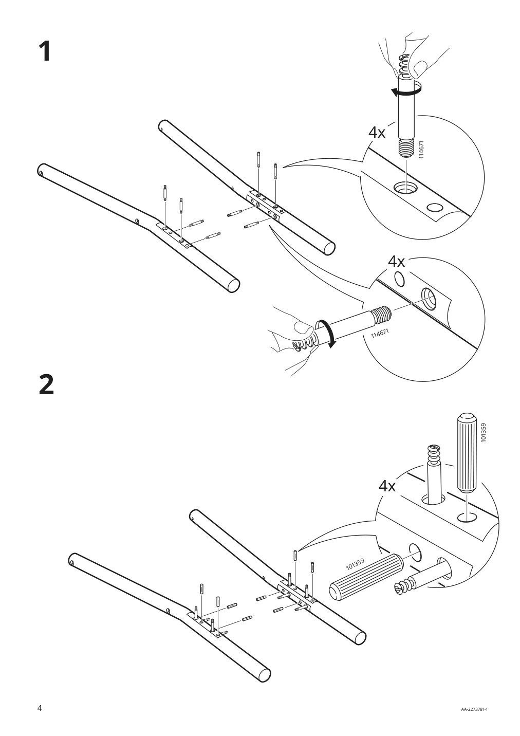 Assembly instructions for IKEA Bjoerksnaes bed frame birch birch veneer | Page 4 - IKEA BJÖRKSNÄS bed frame 895.016.97