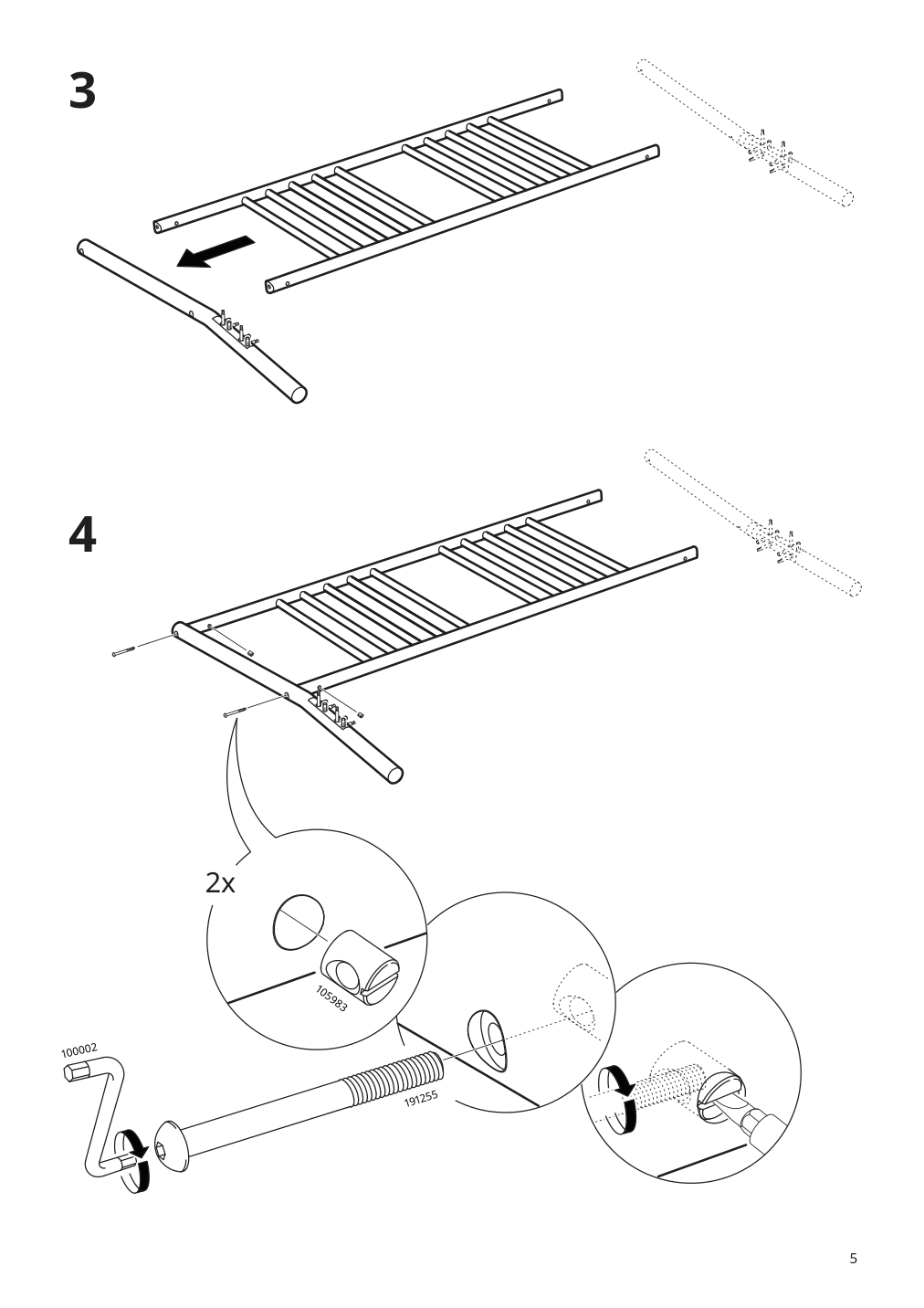 Assembly instructions for IKEA Bjoerksnaes bed frame birch birch veneer | Page 5 - IKEA BJÖRKSNÄS bed frame 895.016.97