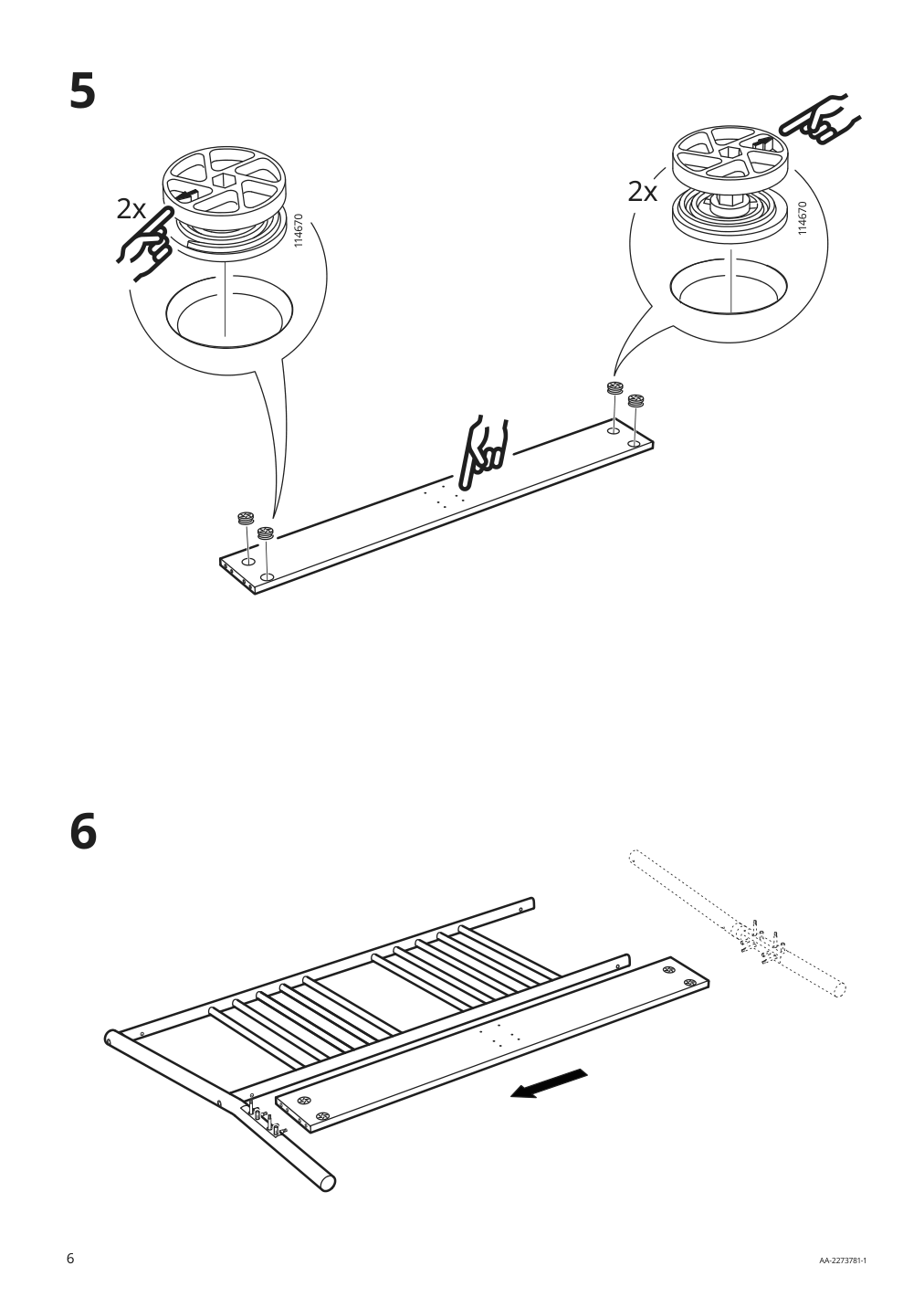 Assembly instructions for IKEA Bjoerksnaes bed frame birch birch veneer | Page 6 - IKEA BJÖRKSNÄS bed frame 895.016.97