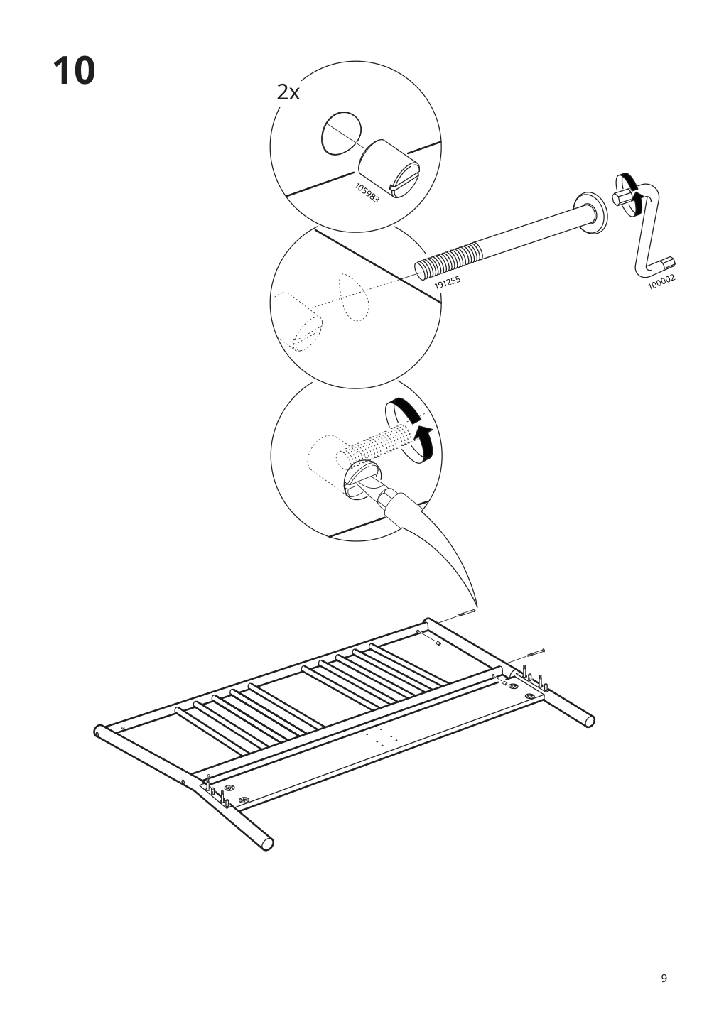 Assembly instructions for IKEA Bjoerksnaes bed frame birch birch veneer | Page 9 - IKEA BJÖRKSNÄS bed frame 895.016.97