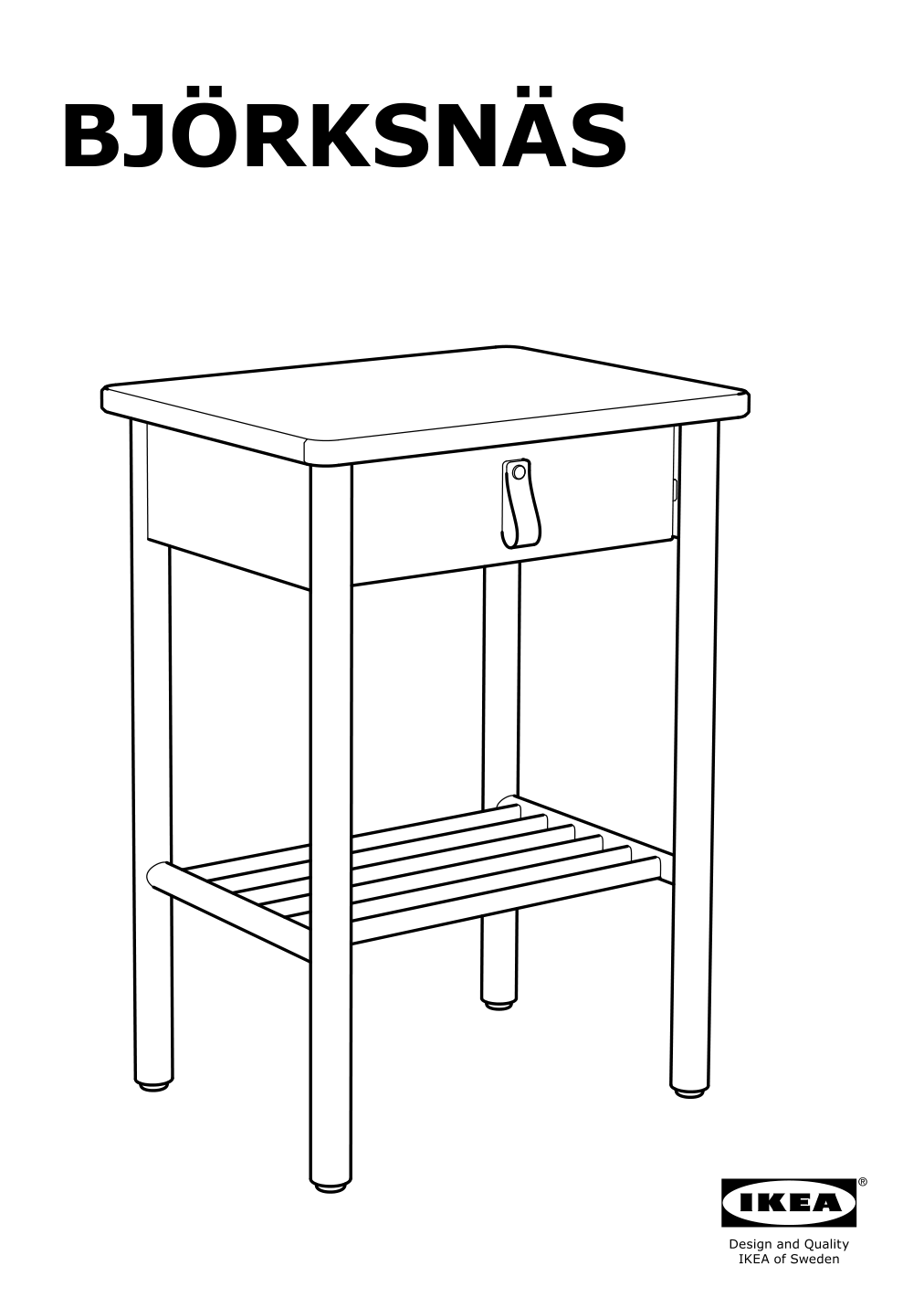 Assembly instructions for IKEA Bjoerksnaes nightstand birch | Page 1 - IKEA BJÖRKSNÄS nightstand 704.073.60