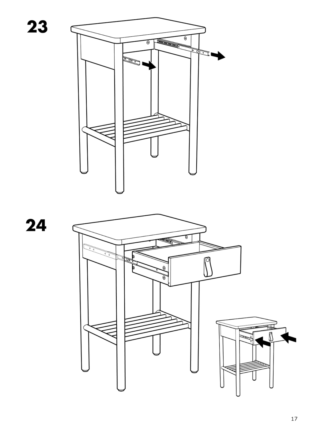 Assembly instructions for IKEA Bjoerksnaes nightstand birch | Page 17 - IKEA BJÖRKSNÄS nightstand 704.073.60