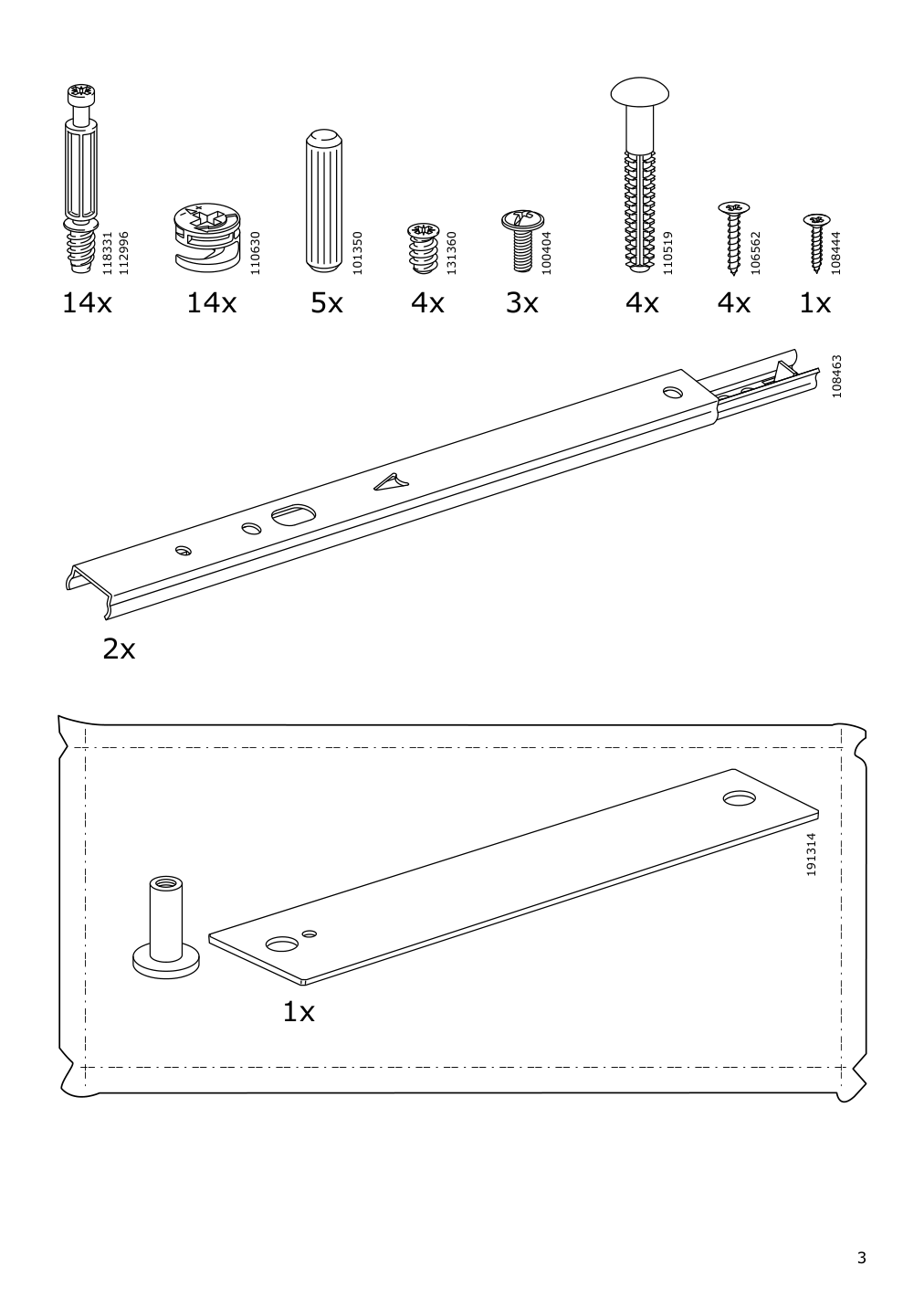 Assembly instructions for IKEA Bjoerksnaes nightstand birch | Page 3 - IKEA BJÖRKSNÄS nightstand 704.073.60