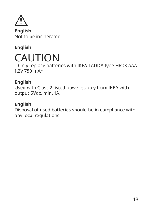 Assembly instructions for IKEA Bjoerkspirea led decorative light brass color diamond shaped | Page 13 - IKEA BJÖRKSPIREA LED decorative light 705.301.00