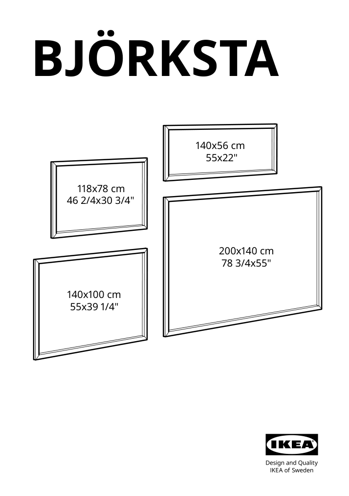 Assembly instructions for IKEA Bjoerksta frame aluminum color | Page 1 - IKEA BJÖRKSTA picture and frame 494.716.02