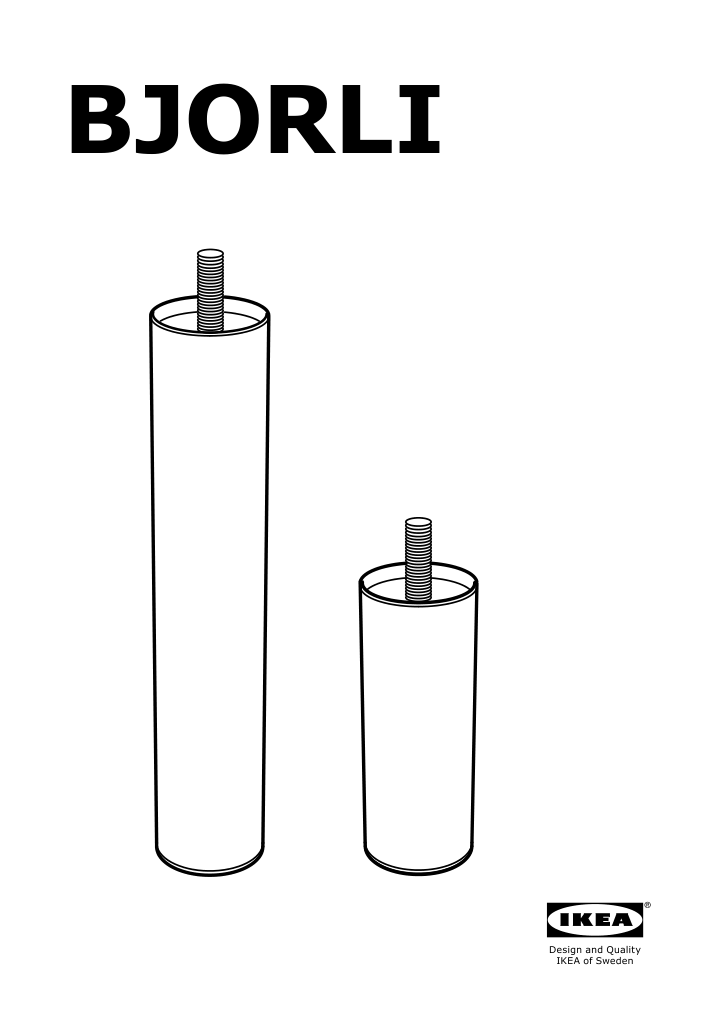 Assembly instructions for IKEA Bjorli leg stainless steel | Page 1 - IKEA LYNGÖR slatted mattress base with legs 893.882.86