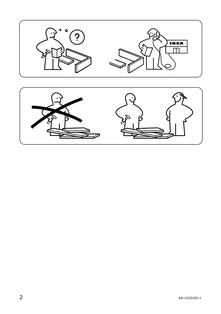 Assembly instructions for IKEA Bjorli leg stainless steel | Page 2 - IKEA LYNGÖR slatted mattress base with legs 593.882.78