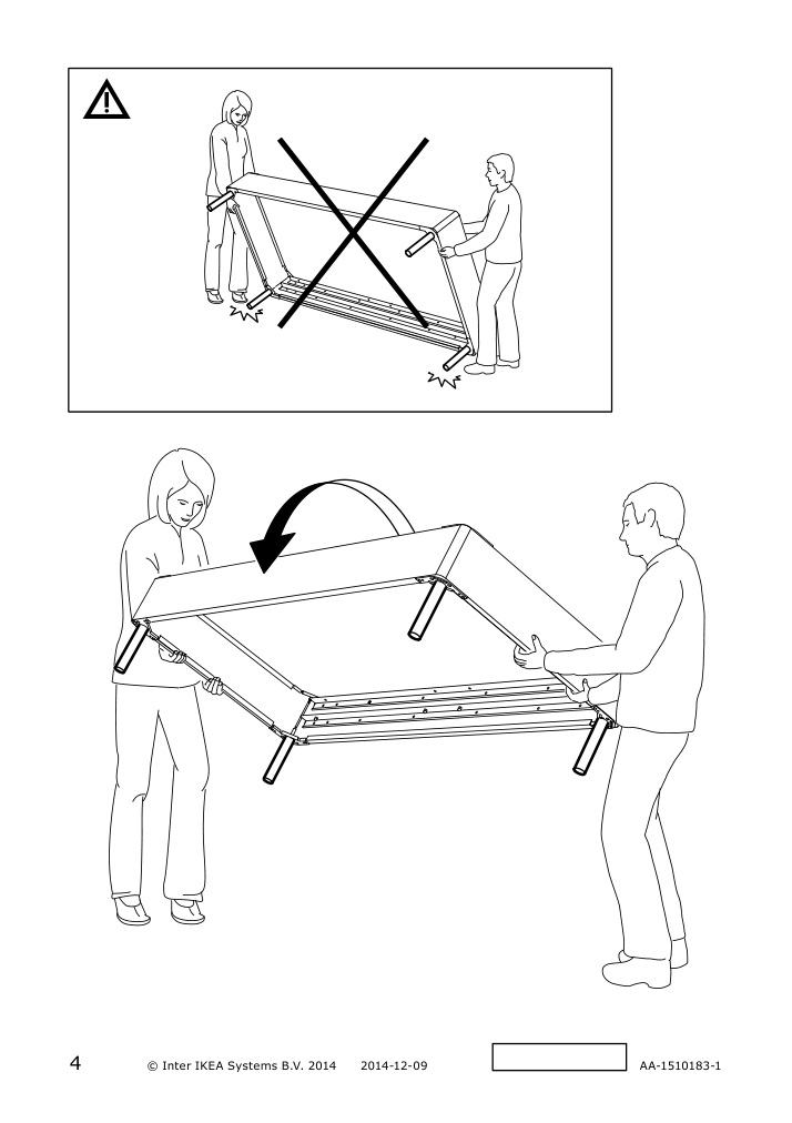 Assembly instructions for IKEA Bjorli leg stainless steel | Page 4 - IKEA LYNGÖR slatted mattress base with legs 593.882.78