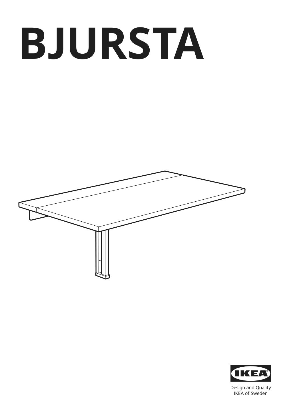 Assembly instructions for IKEA Bjursta wall mounted drop leaf table brown black | Page 1 - IKEA BJURSTA wall-mounted drop-leaf table 802.175.24