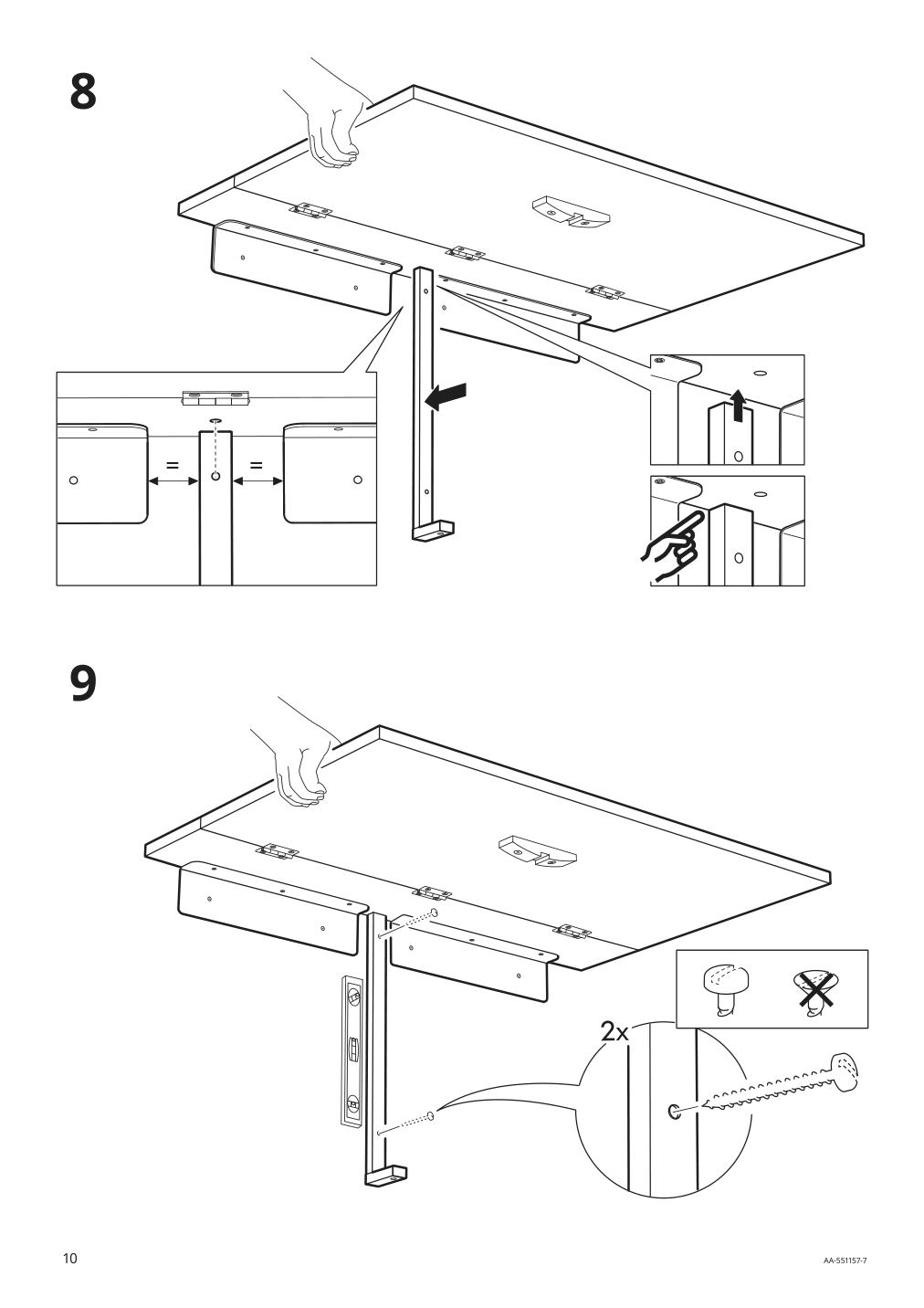 Assembly instructions for IKEA Bjursta wall mounted drop leaf table brown black | Page 10 - IKEA BJURSTA wall-mounted drop-leaf table 802.175.24