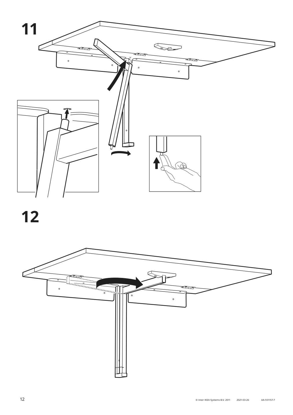 Assembly instructions for IKEA Bjursta wall mounted drop leaf table brown black | Page 12 - IKEA BJURSTA wall-mounted drop-leaf table 802.175.24