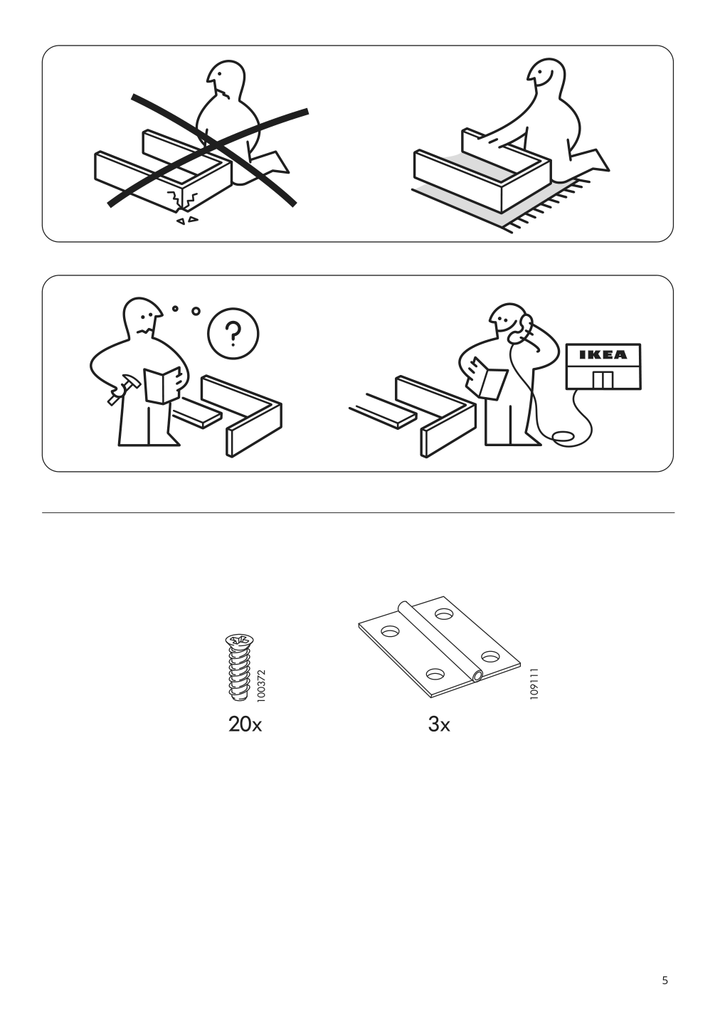 Assembly instructions for IKEA Bjursta wall mounted drop leaf table brown black | Page 5 - IKEA BJURSTA wall-mounted drop-leaf table 802.175.24