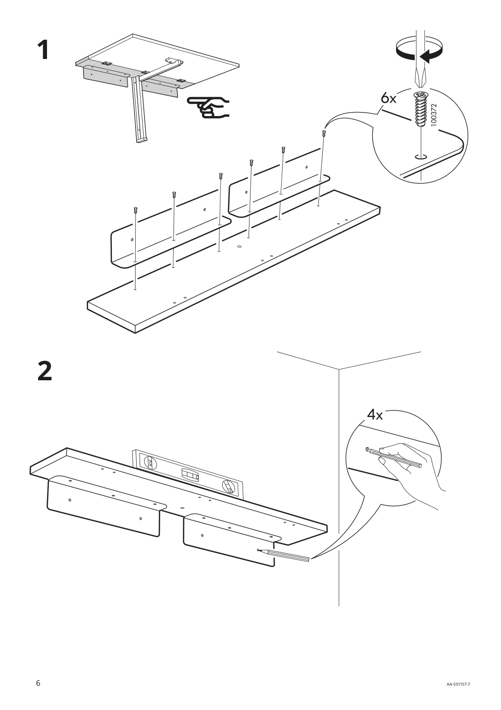 Assembly instructions for IKEA Bjursta wall mounted drop leaf table brown black | Page 6 - IKEA BJURSTA wall-mounted drop-leaf table 802.175.24