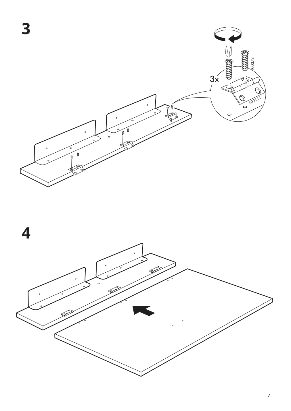 Assembly instructions for IKEA Bjursta wall mounted drop leaf table brown black | Page 7 - IKEA BJURSTA wall-mounted drop-leaf table 802.175.24