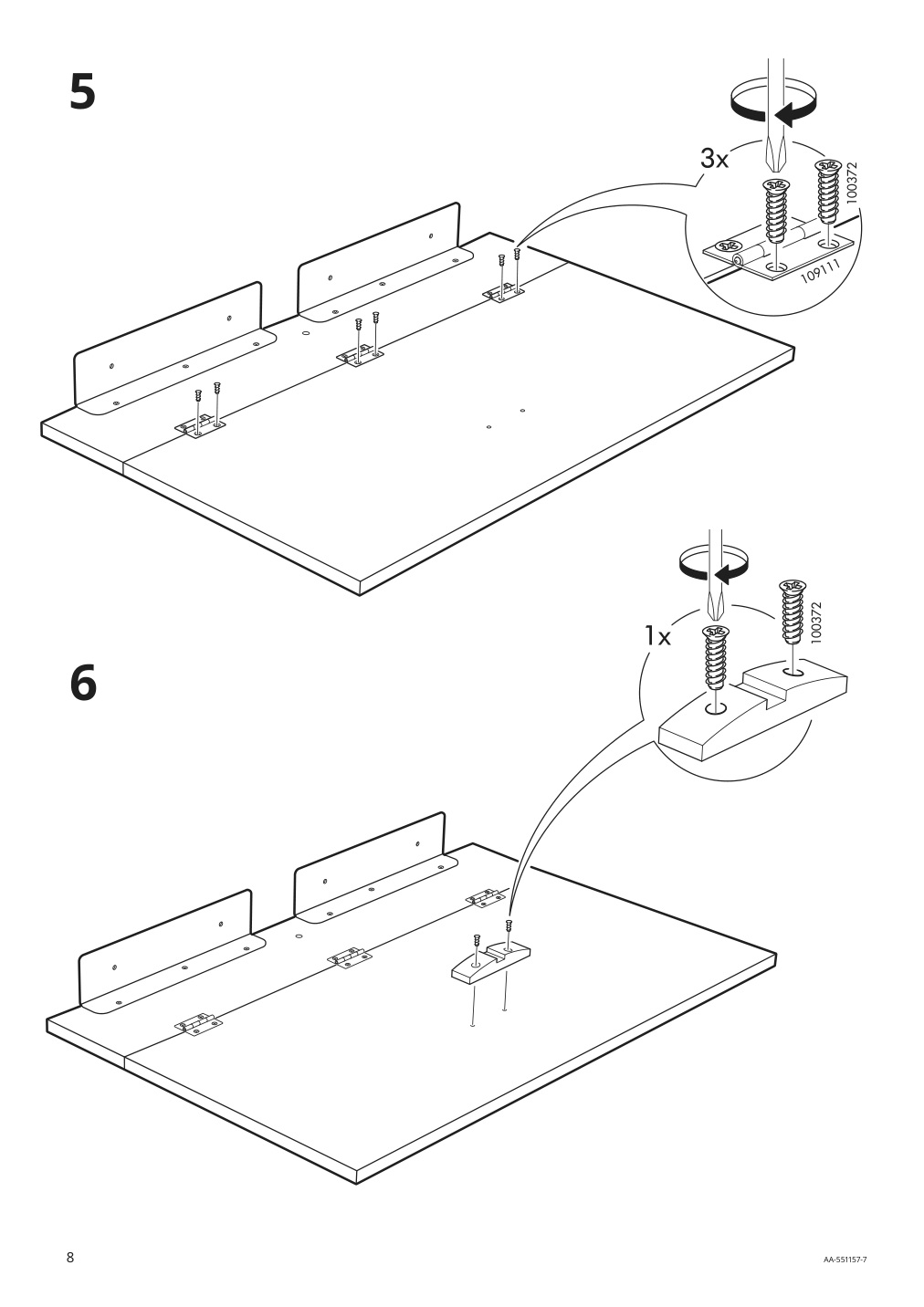 Assembly instructions for IKEA Bjursta wall mounted drop leaf table brown black | Page 8 - IKEA BJURSTA wall-mounted drop-leaf table 802.175.24