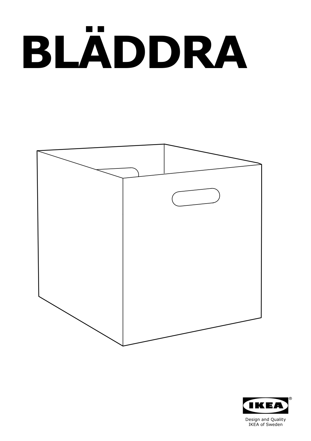 Assembly instructions for IKEA Blaeddra box gray | Page 1 - IKEA BLÄDDRA box 203.419.65