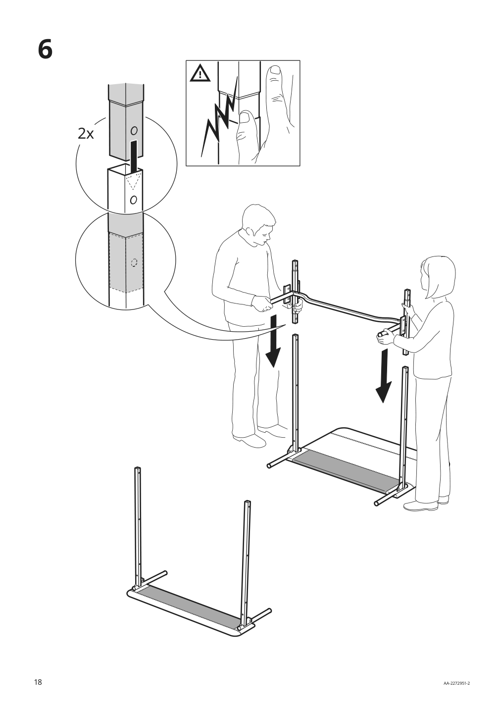 Assembly instructions for IKEA Blakullen upholster bed frame with headboard knisa medium blue | Page 18 - IKEA BLÅKULLEN upholster bed frame with headboard 105.057.16