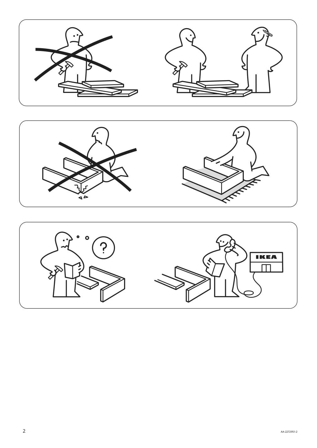 Assembly instructions for IKEA Blakullen upholster bed frame with headboard knisa medium blue | Page 2 - IKEA BLÅKULLEN upholster bed frame with headboard 105.057.16