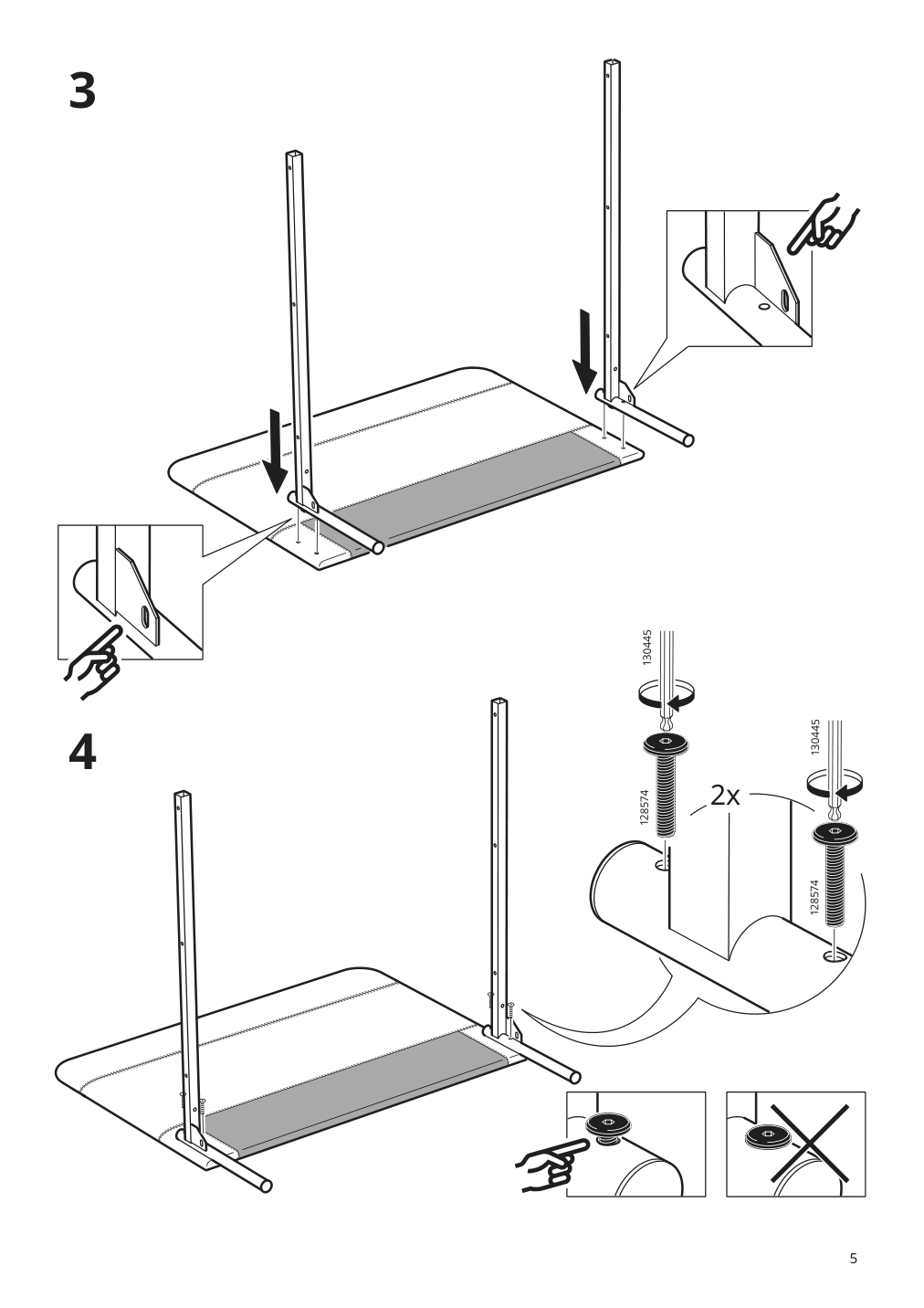 Assembly instructions for IKEA Blakullen upholster bed frame with headboard knisa medium blue | Page 5 - IKEA BLÅKULLEN upholster bed frame with headboard 105.057.16