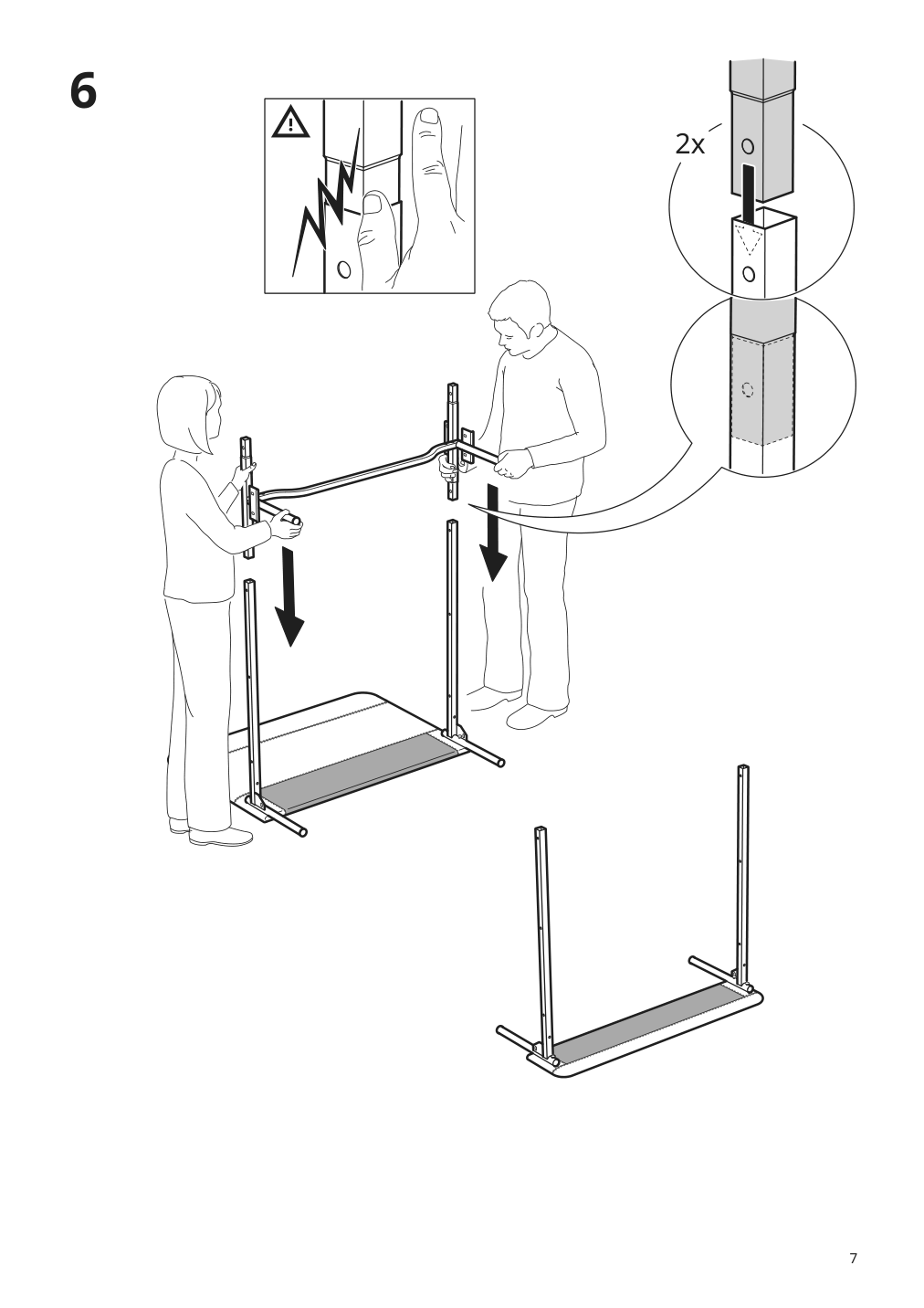 Assembly instructions for IKEA Blakullen upholster bed frame with headboard knisa medium blue | Page 7 - IKEA BLÅKULLEN upholster bed frame with headboard 105.057.16