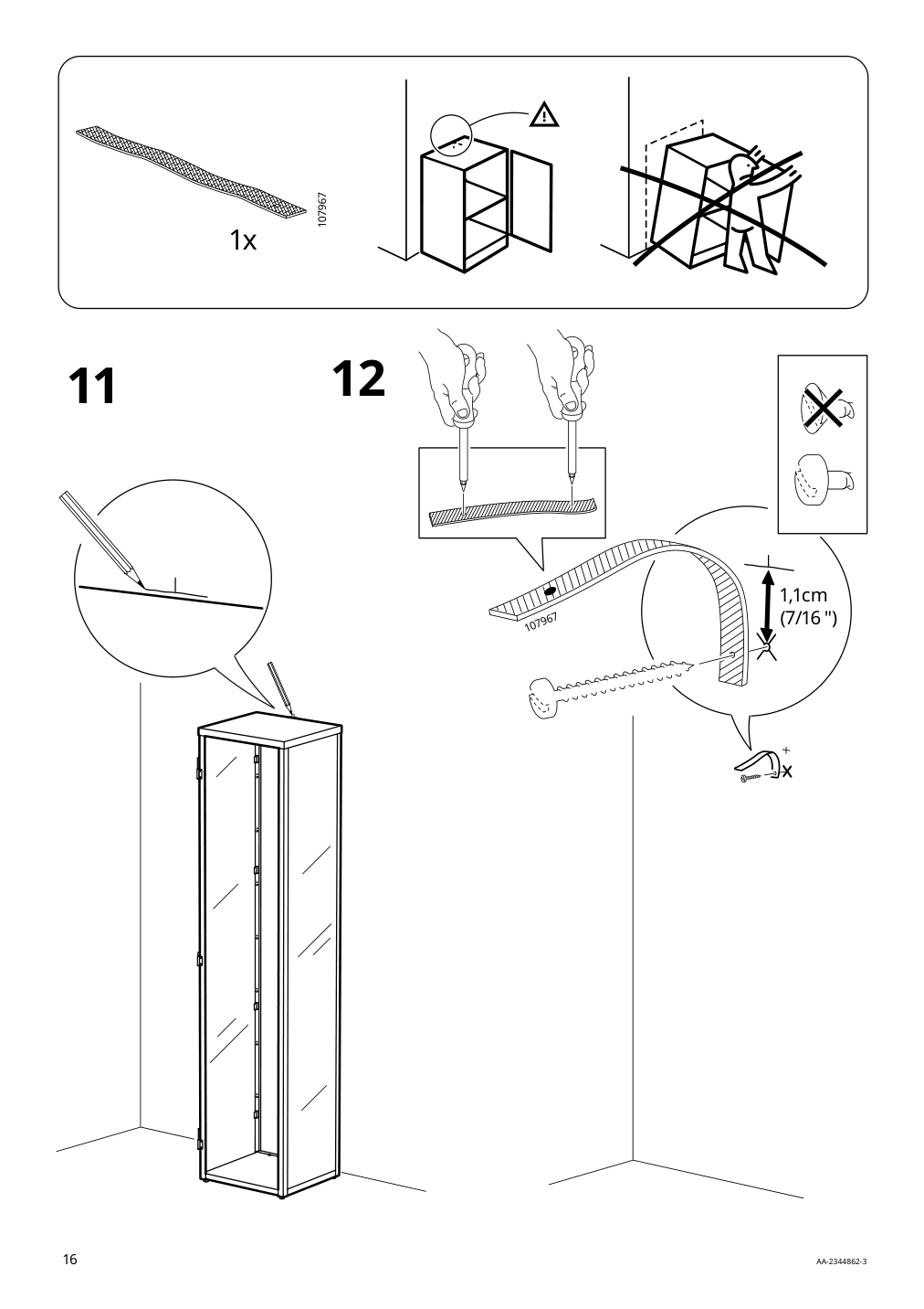 Assembly instructions for IKEA Blaliden glass door cabinet white | Page 16 - IKEA BLÅLIDEN glass-door cabinet 005.012.43