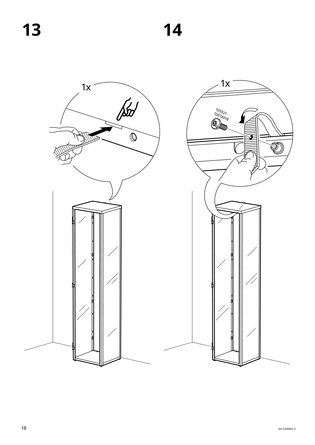 Assembly instructions for IKEA Blaliden glass door cabinet black | Page 18 - IKEA BLÅLIDEN glass-door cabinet 005.205.19