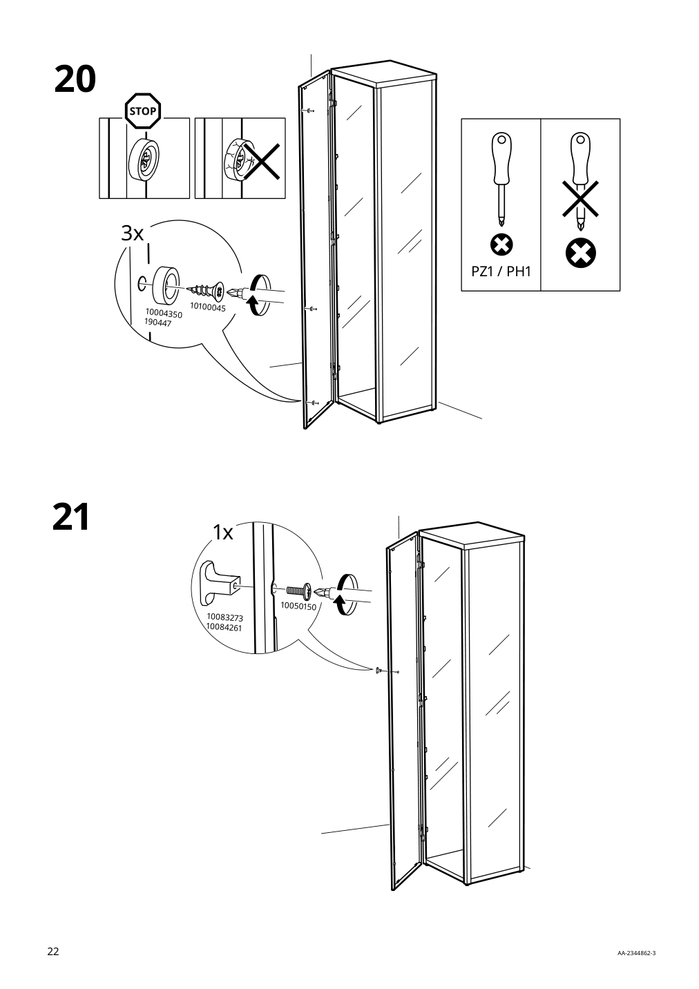 Assembly instructions for IKEA Blaliden glass door cabinet black | Page 22 - IKEA BLÅLIDEN glass-door cabinet 005.205.19