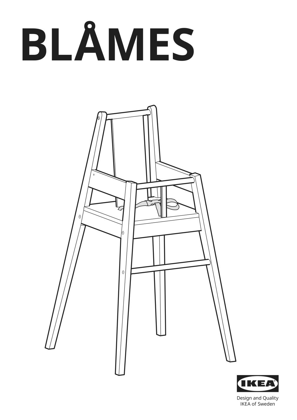 Assembly instructions for IKEA Blames high chair with tray black | Page 1 - IKEA BLÅMES high chair with tray 501.650.79